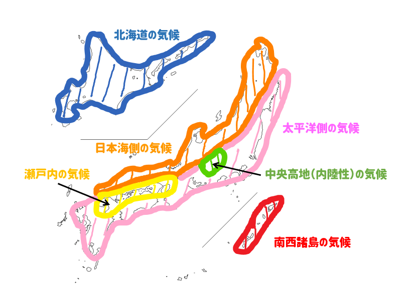 中学地理 日本の気候の特徴まとめ 雨温図を使って違いを見ていこう